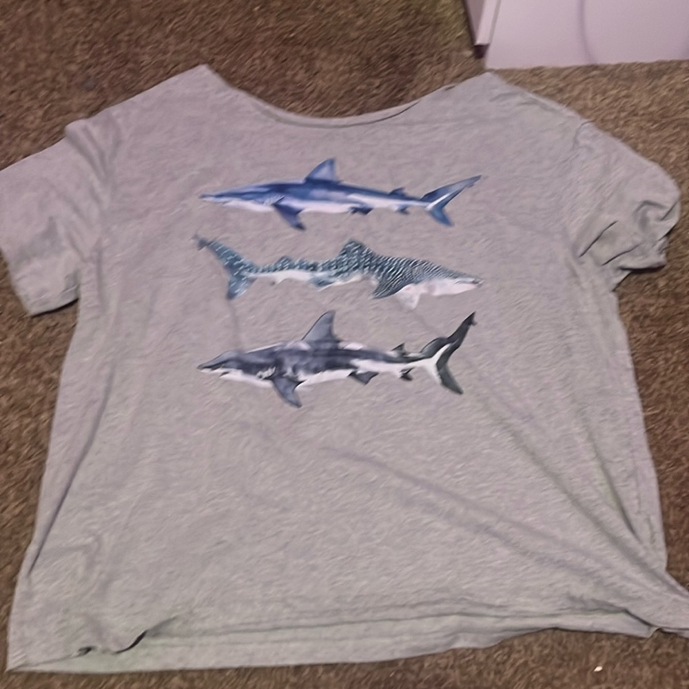 off the shoulder shark tee